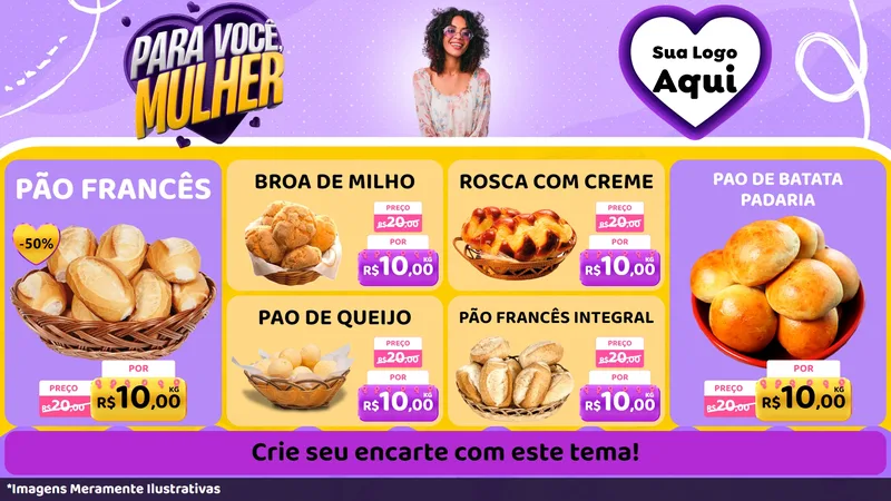 Modelo de TV para TV Horizontal com o tema Para Você, Mulher para Padaria