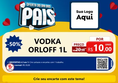 Modelo de Cartaz para Cartaz A4 Horizontal com o tema Oferta Do Dia Dos Pais para Distribuidora de bebidas