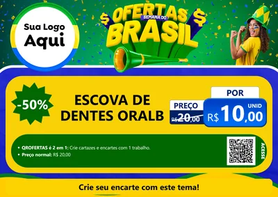Modelo de Cartaz para Cartaz A4 Horizontal com o tema Ofertas Semana do Brasil para Higiene Pessoal