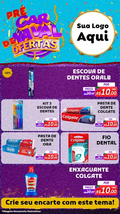 Modelo de TV para TV Vertical com o tema Pré Carnaval de Ofertas para Higiene Pessoal