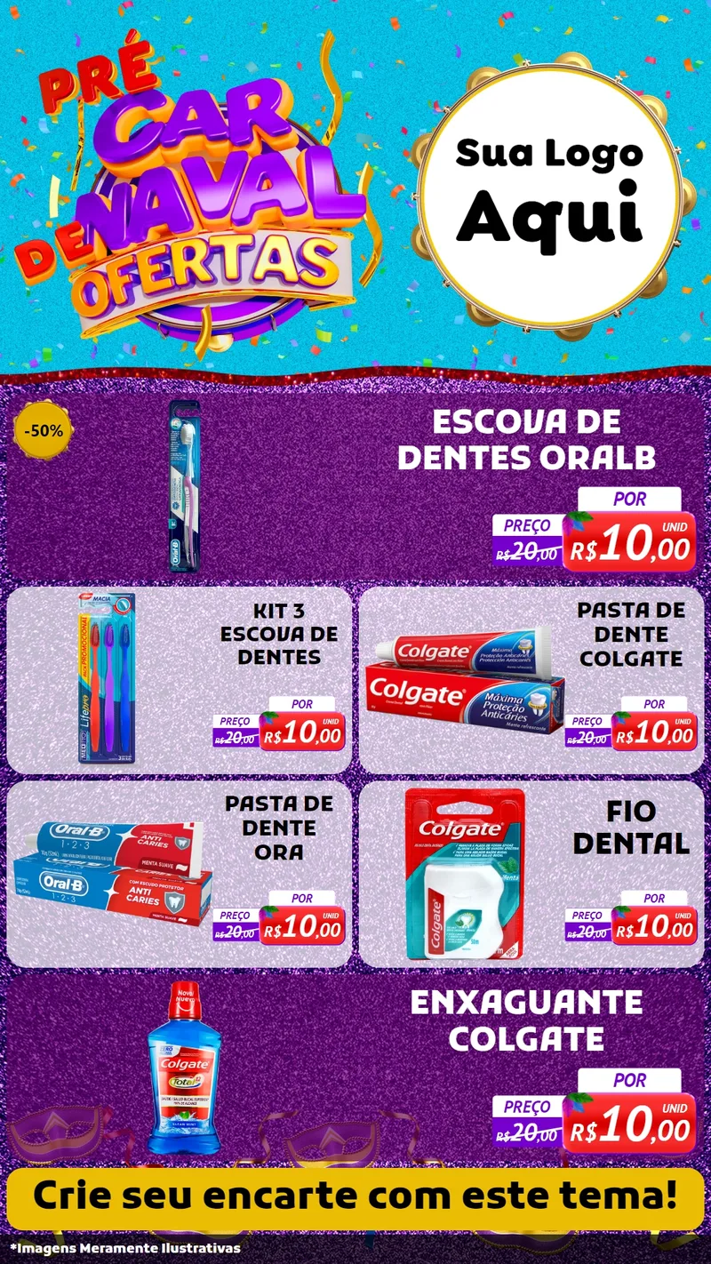 Modelo de TV para TV Vertical com o tema Pré Carnaval de Ofertas para Higiene Pessoal