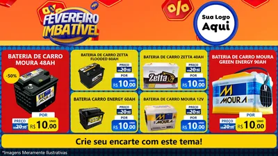 Modelo de TV para TV Horizontal com o tema Fevereiro Imbatível para Baterias Elétricas