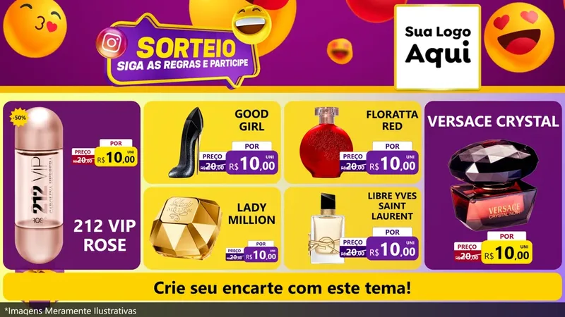 Modelo de TV para TV Horizontal com o tema Sorteio para Perfumes