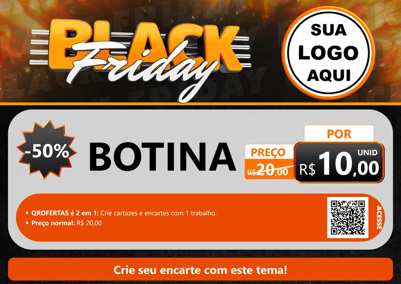 Modelo de Cartaz para Cartaz A4 Horizontal com o tema Black Friday para Agropecuária