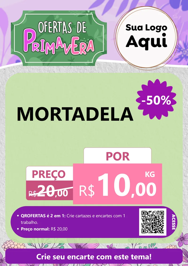 Modelo de Cartaz para Cartaz A4 Vertical com o tema Ofertas de Primavera para Frios e Laticínios