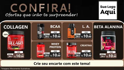 Modelo de TV para TV Horizontal com o tema Confira! Ofertas que irão te surpreender! para Suplementos alimentares
