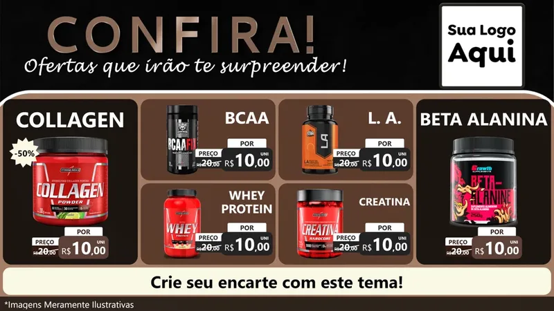 Modelo de TV para TV Horizontal com o tema Confira! Ofertas que irão te surpreender! para Suplementos alimentares