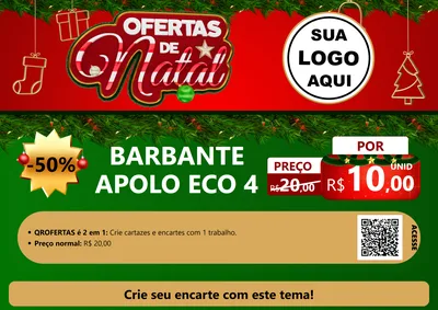 Modelo de Cartaz para Cartaz A4 Horizontal com o tema Ofertas de Natal para Armarinho e Aviamentos
