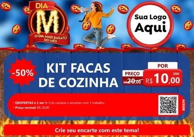 Modelo de Cartaz para Cartaz A4 Horizontal com o tema Dia M - O Dia Mais Barato Do Mês para Utilidades Domésticas