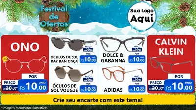 Modelo de TV para TV Horizontal com o tema Festival de Ofertas - Inverno para Óticas