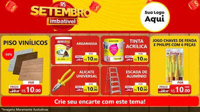 Modelo de TV para TV Horizontal com o tema Setembro Imbatível para Material para Construção