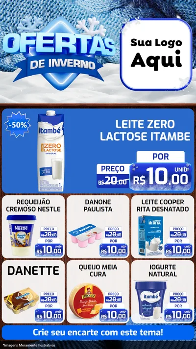 Modelo de Rede Social para Stories com o tema Ofertas de Inverno para Frios e Laticínios