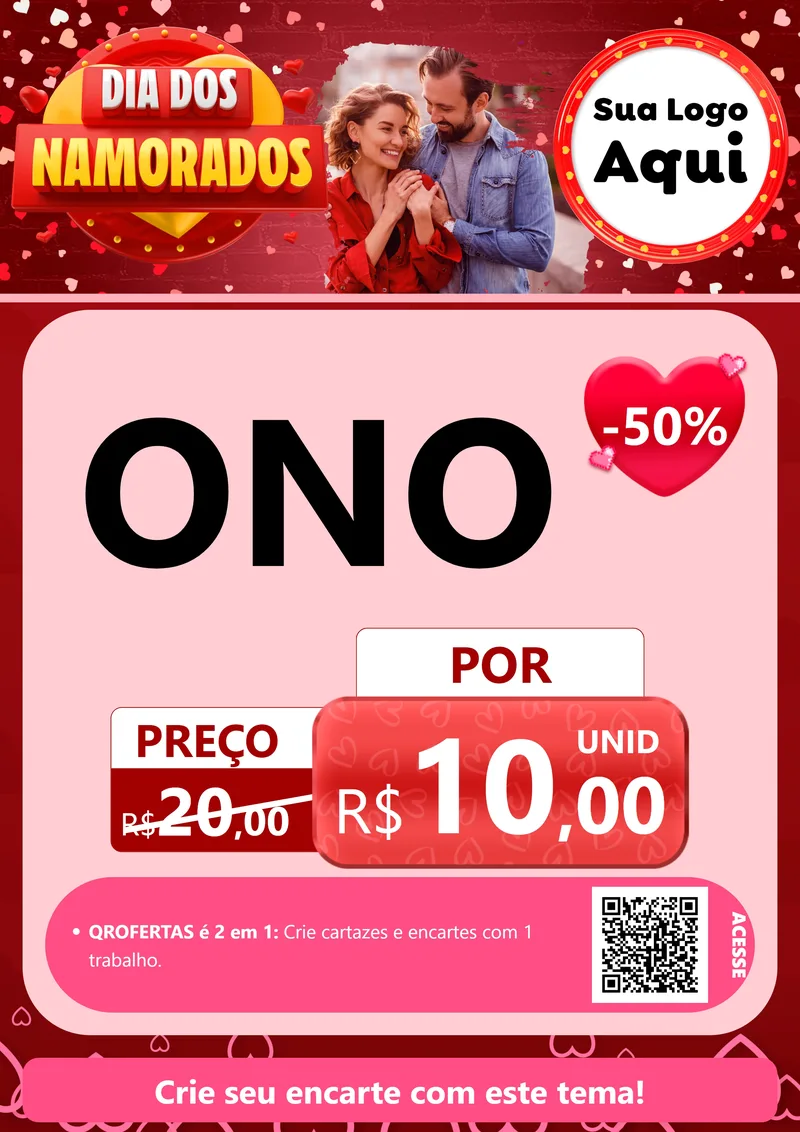Modelo de Cartaz para Cartaz A4 Vertical com o tema Dia Dos Namorados para Óticas