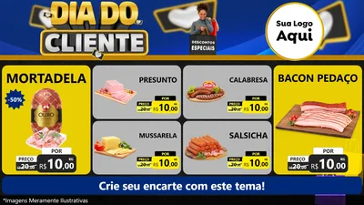 Modelo de TV para TV Horizontal com o tema Dia Do Cliente para Frios e Laticínios