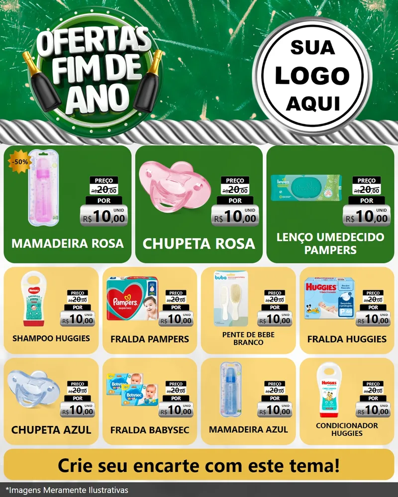 Modelo de Rede Social para Feed Instagram com o tema Ofertas Fim de Ano para Bebês