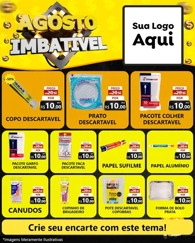 Modelo de Rede Social para Feed Instagram com o tema Agosto Imbatível para Embalagens