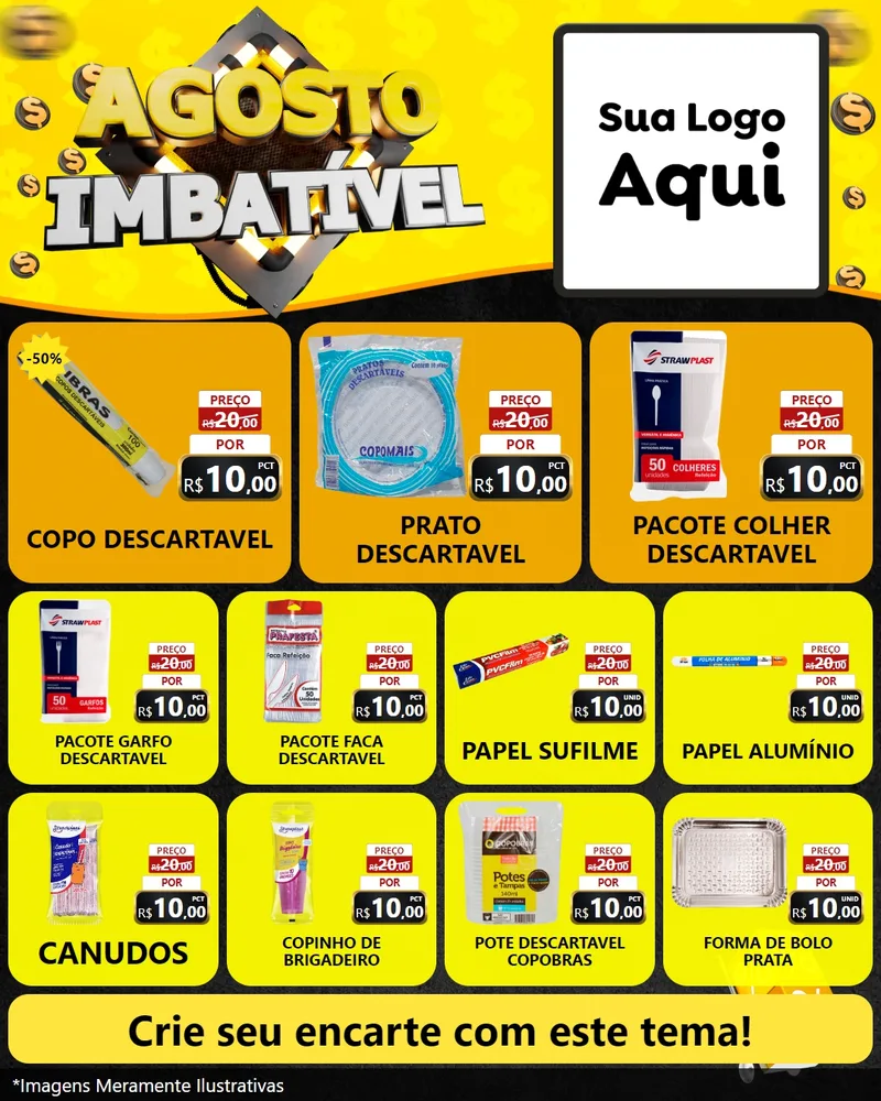 Modelo de Rede Social para Feed Instagram com o tema Agosto Imbatível para Embalagens
