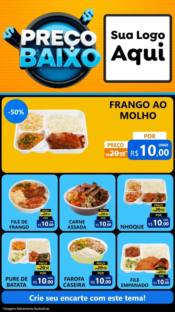 Modelo de Rede Social para Stories com o tema Preço Baixo para Restaurante