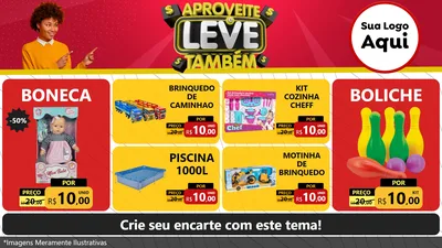 Modelo de TV para TV Horizontal com o tema Aproveite e Leve Também para Brinquedos