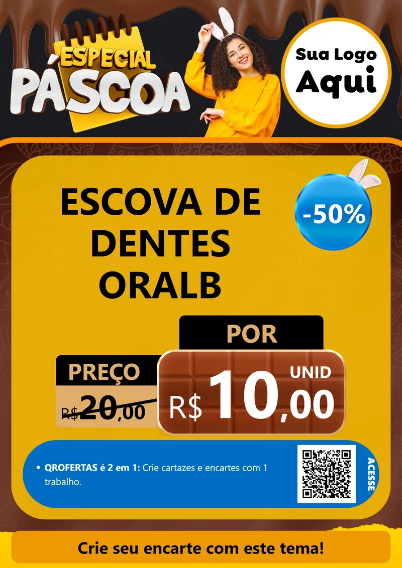 Modelo de Cartaz para Cartaz A4 Vertical com o tema Especial Páscoa para Higiene Pessoal