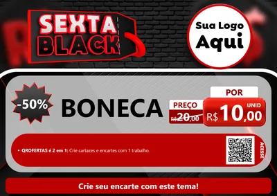 Modelo de Cartaz para Cartaz A4 Horizontal com o tema Sexta Black para Brinquedos