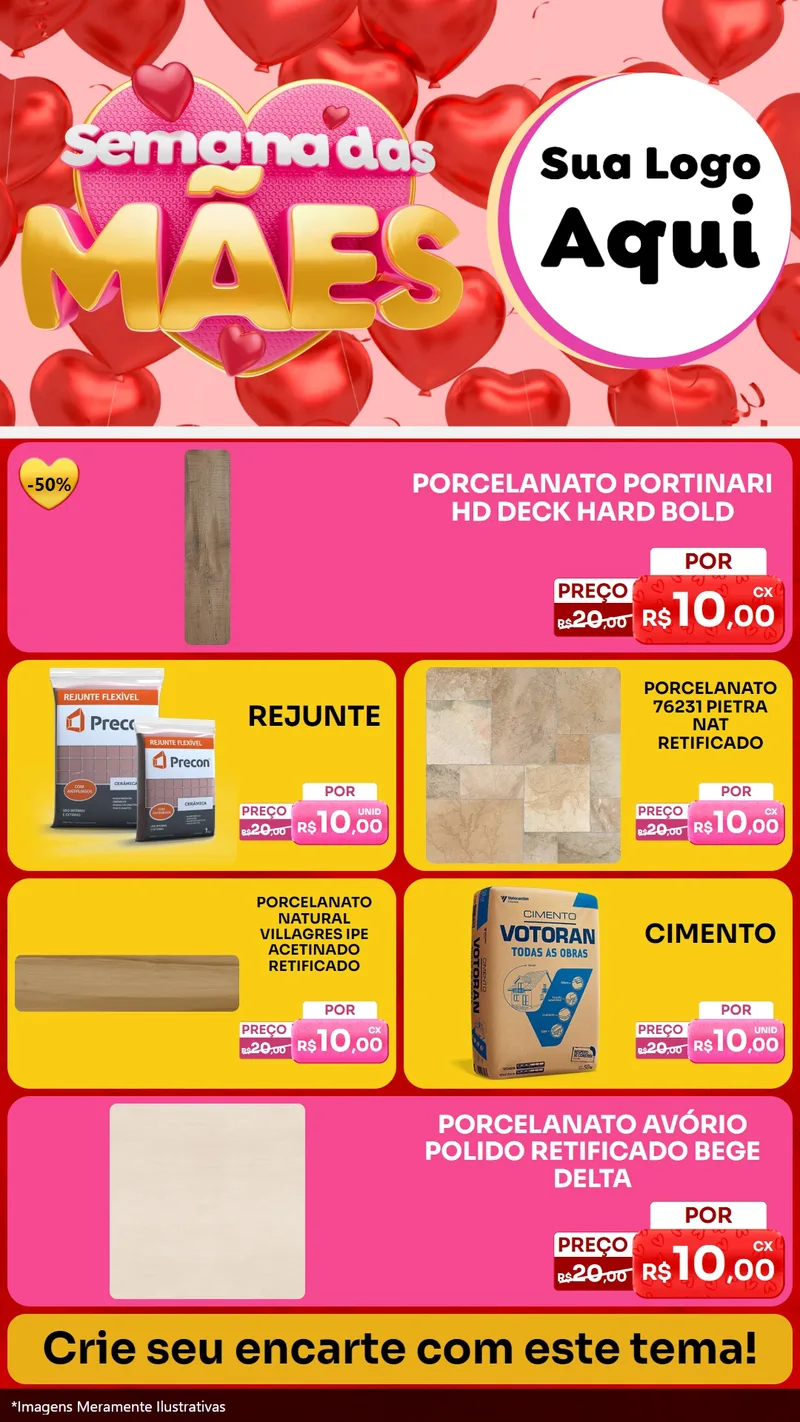 Modelo de TV para TV Vertical com o tema Semana Das Mães para Pisos e revestimentos
