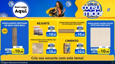 Modelo de TV para TV Horizontal com o tema Mês do Consumidor para Pisos e revestimentos