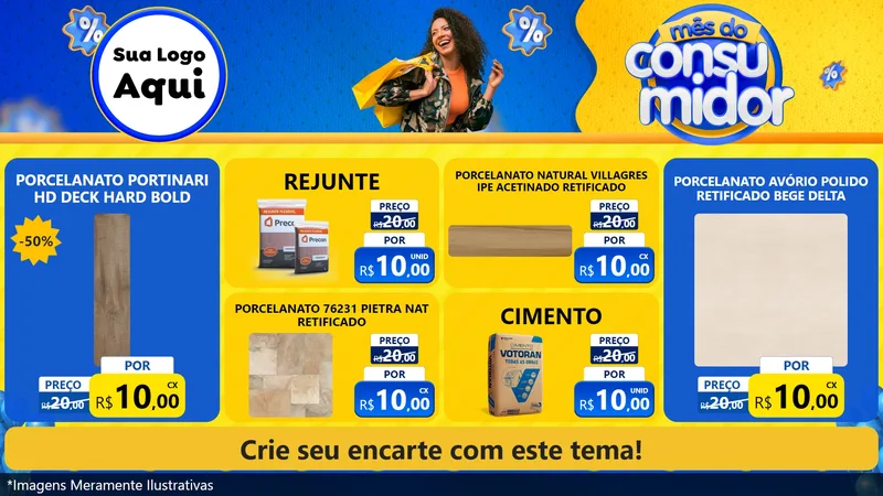 Modelo de TV para TV Horizontal com o tema Mês do Consumidor para Pisos e revestimentos