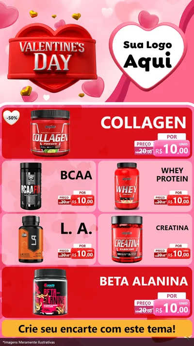 Modelo de TV para TV Vertical com o tema Valentine's Day para Suplementos alimentares