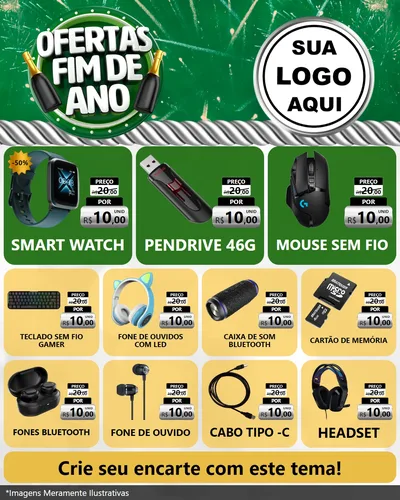 Modelo de Rede Social para Feed Instagram com o tema Ofertas Fim de Ano para Informática