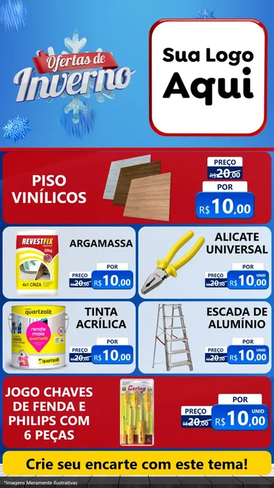 Modelo de TV para TV Vertical com o tema Ofertas de Inverno para Material para Construção
