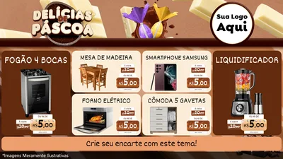 Modelo de TV para TV Horizontal com o tema Delícias de Páscoa para Móveis e Eletro