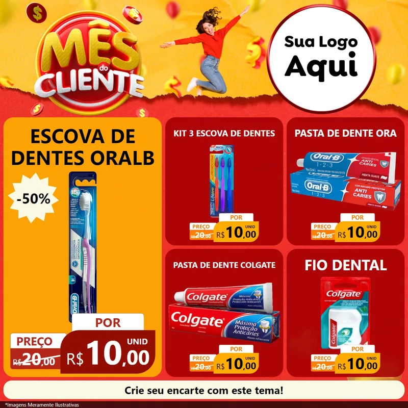 Modelo de Rede Social para Feed Facebook com o tema Mês do Cliente para Higiene Pessoal