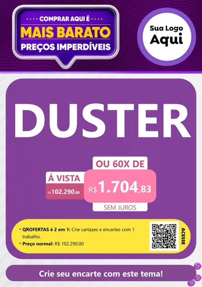 Modelo de Cartaz para Cartaz A4 Vertical com o tema Mais Barato para Concessionaria de Carros