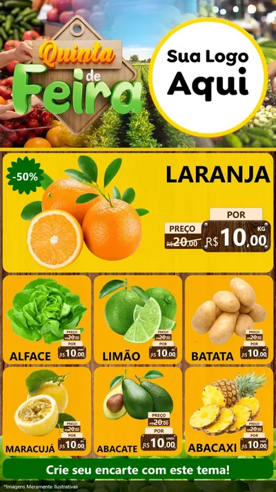 Modelo de Rede Social para Stories com o tema Quinta de Feira para Hortifrúti