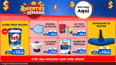 Modelo de TV para TV Horizontal com o tema Ofertas Da Semana para Produtos para Piscina