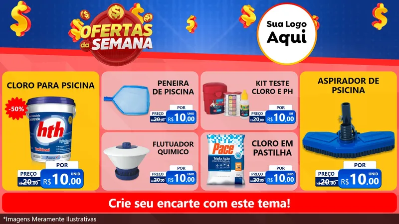 Modelo de TV para TV Horizontal com o tema Ofertas Da Semana para Produtos para Piscina