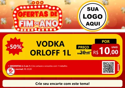 Modelo de Cartaz para Cartaz A4 Horizontal com o tema Ofertas de Fim de Ano para Distribuidora de bebidas