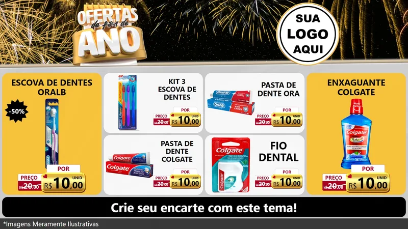 Modelo de TV para TV Horizontal com o tema Ofertas de Fim de Ano para Higiene Pessoal