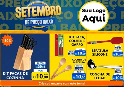 Modelo de Encarte para Encarte A4 Horizontal com o tema Setembro De Preço Baixo para Utilidades Domésticas