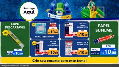 Modelo de TV para TV Horizontal com o tema Torcida Brasil - Copa para Embalagens