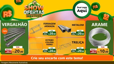 Modelo de TV para TV Horizontal com o tema Show de Ofertas Imbatíveis para Ferragens