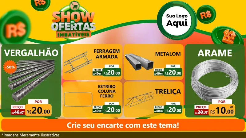 Modelo de TV para TV Horizontal com o tema Show de Ofertas Imbatíveis para Ferragens