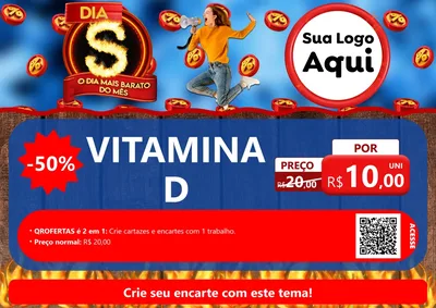 Modelo de Cartaz para Cartaz A4 Horizontal com o tema Dia S - O Dia Mais Barato Do Mês para Farmácia