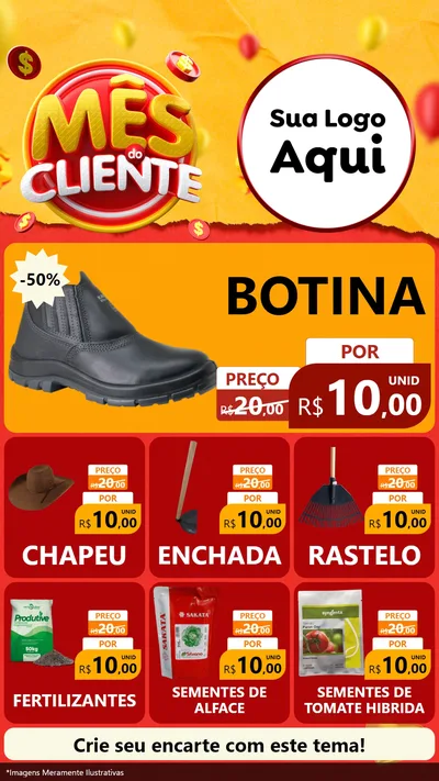 Modelo de Rede Social para Stories com o tema Mês do Cliente para Agropecuária