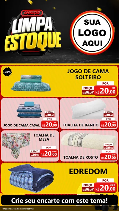 Modelo de TV para TV Vertical com o tema Operação Limpa Estoque para Cama, Mesa e Banho