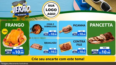 Modelo de TV para TV Horizontal com o tema Verão de Ofertas para Assados