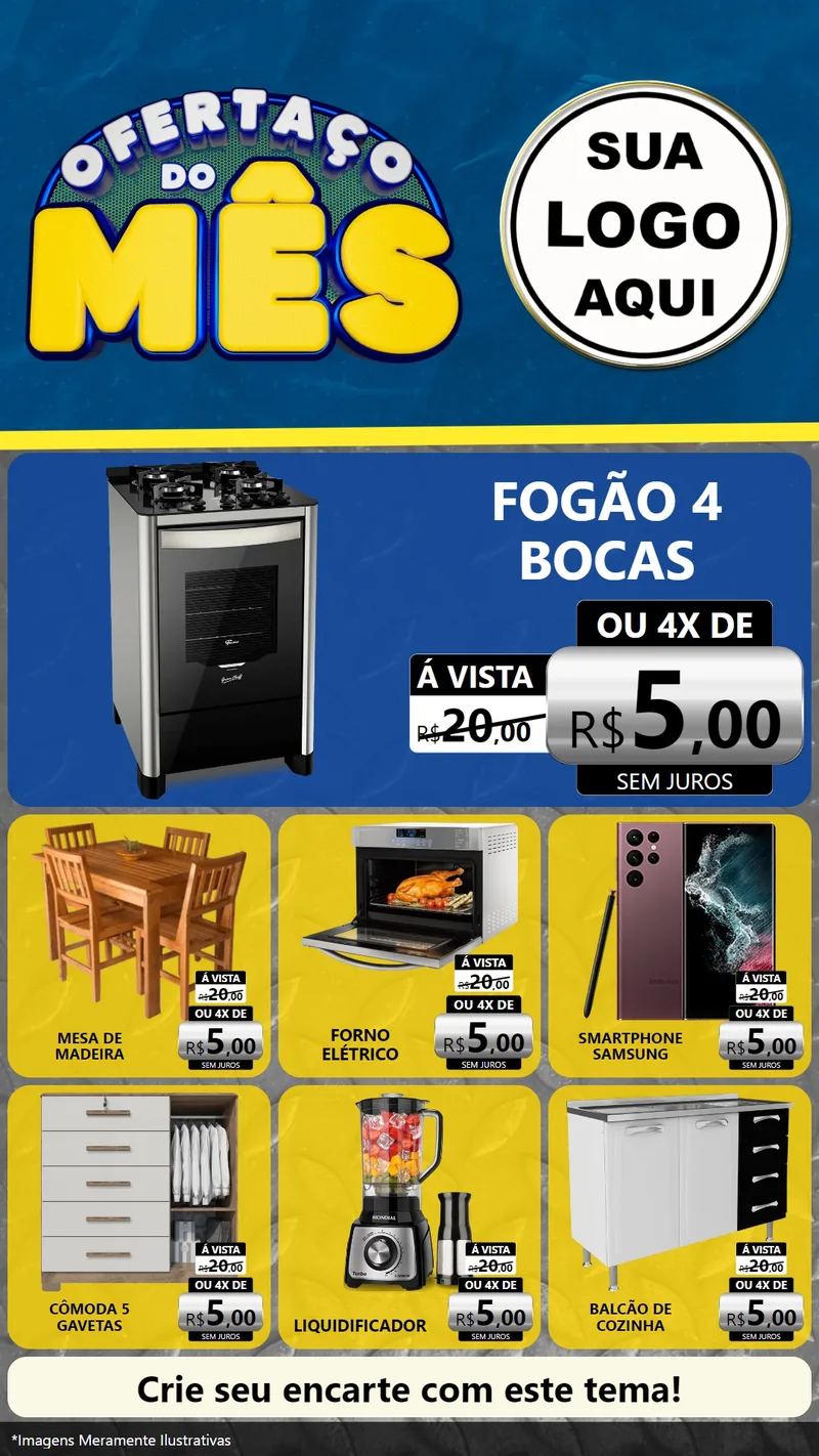 Modelo de Rede Social para Stories com o tema Ofertaço do Mês - Móveis e Eletro para Móveis e Eletro