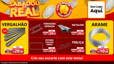 Modelo de TV para TV Horizontal com o tema Sabadou do Real para Ferragens