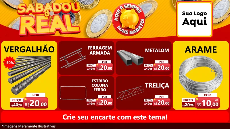 Modelo de TV para TV Horizontal com o tema Sabadou do Real para Ferragens